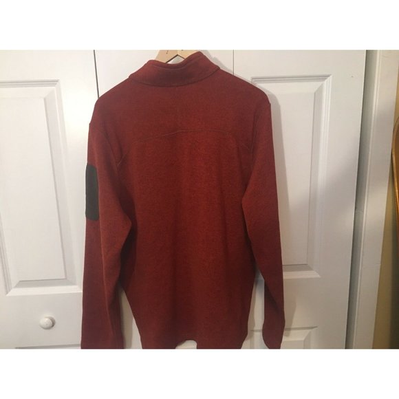 Eddie Bauer Men’s‎ Sz XXL 1/4 Zip Pullover Sweater Orange ZIP Sleeve - Picture 5 of 5